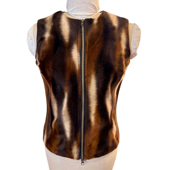 Jordan Women’s Vtg Animal Print Vest Sz. S Full Zip Yellowstone - Picture 1 of 6